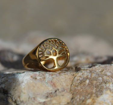 TREE OF LIFE RING - GOLD/SILVER - 3 SIZES